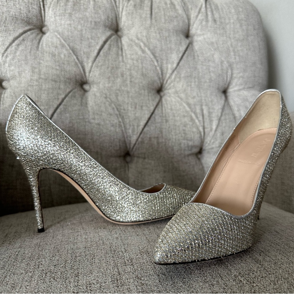 J. Crew Made in Italy Gold Silver Mermaid Glitter Pumps
